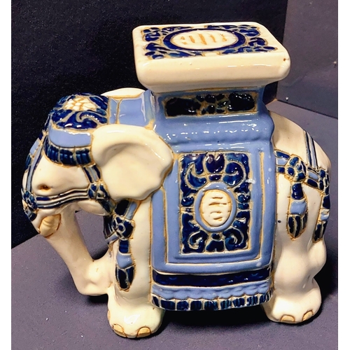 323 - 2 Glazed Ceramic Elephant Stands