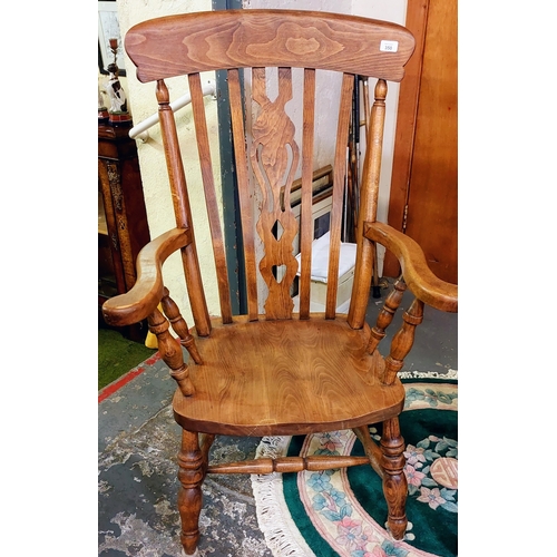 350 - Pair of Elm Country Kitchen Armchairs