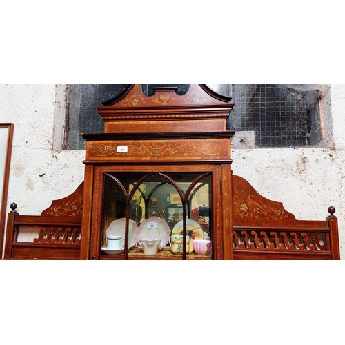 367 - Edwardian Sheraton Style Inlaid Display Cabinet - C. 138cm W x 46cm D x 225cm H