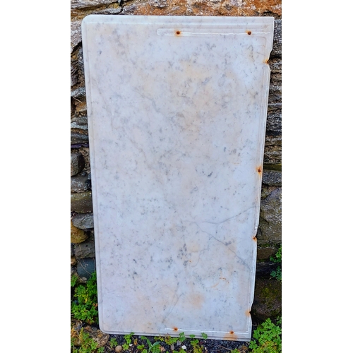 409 - Piece of Victorian White Marble - C. 54cm x 107cm