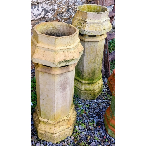 413 - Pair of Victorian Tall Chimney Pots - C. 96cm H