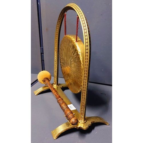 463 - Dinner Gong on Brass Stand - C. 40cm H