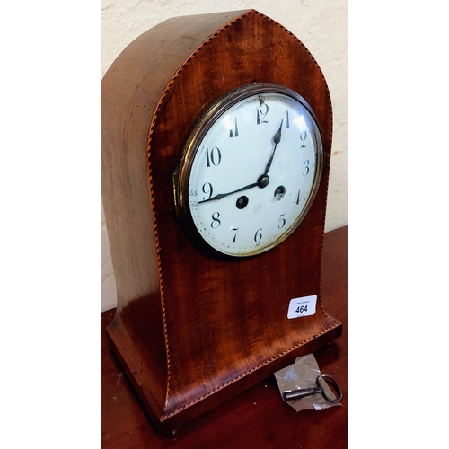 464 - Edwardian Inlaid Lancet Mantle Clock