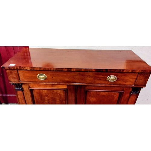 467 - 19th Century Mahogany Side Cabinet with Drawer - C. 109cm W x 40cm D x 95cm H