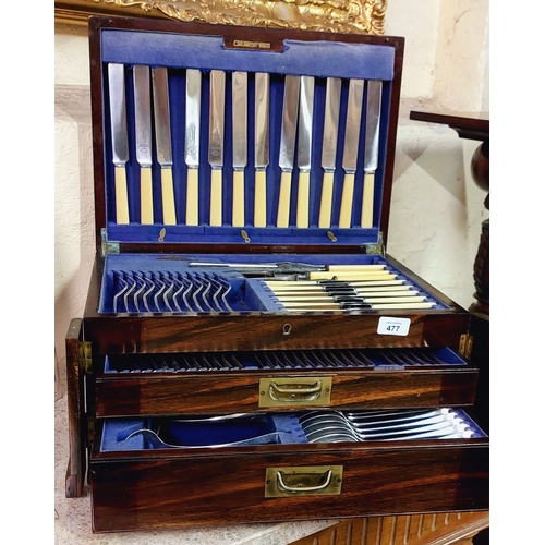 477 - Tabletop Cased Canteen of Cutlery - 