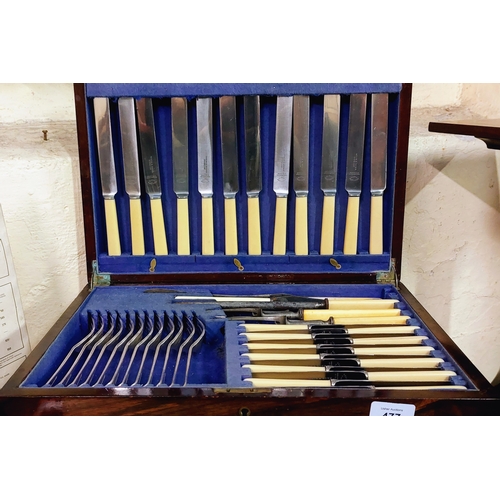 477 - Tabletop Cased Canteen of Cutlery - 