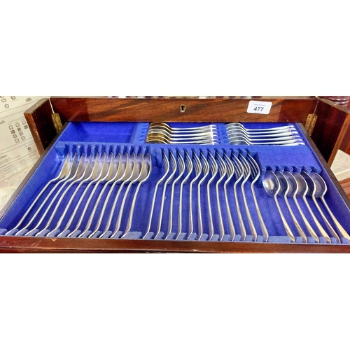 477 - Tabletop Cased Canteen of Cutlery - 