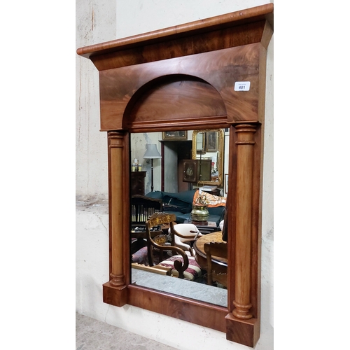 481 - 19th Century Mahogany Pier Mirror - C. 60cm W x 81cm H