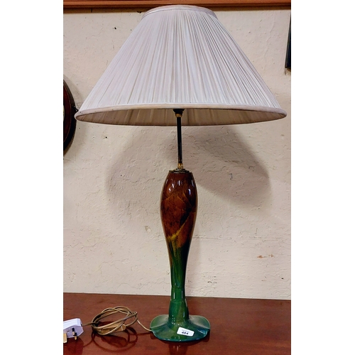 484 - French Coloured Glass Table Lamp & Shade - Le Verre Francais