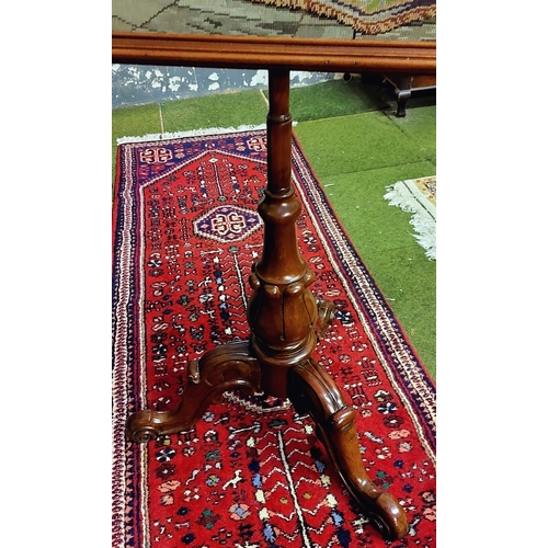 489 - Mahogany Tripod Base Tapestry Pole Screen