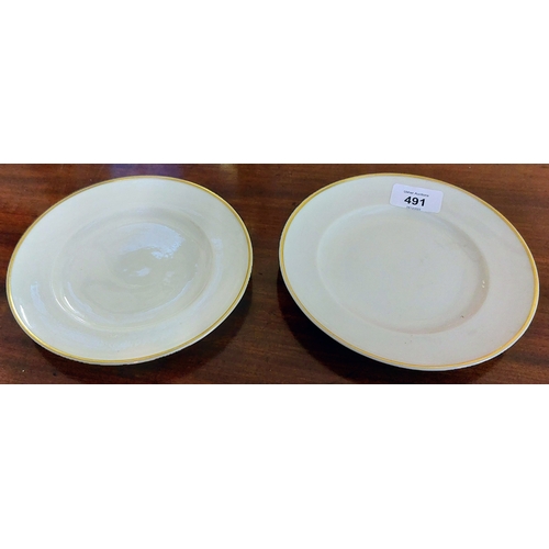 491 - Pair of Belleek Black Mark Side Plates