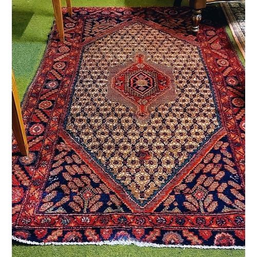 522 - Iranian Thick Pile Red Rug - C. 246cm x 135cm