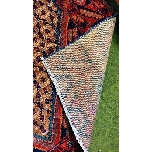 522 - Iranian Thick Pile Red Rug - C. 246cm x 135cm