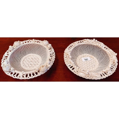 541 - 2 Belleek Lattice Work Bowls