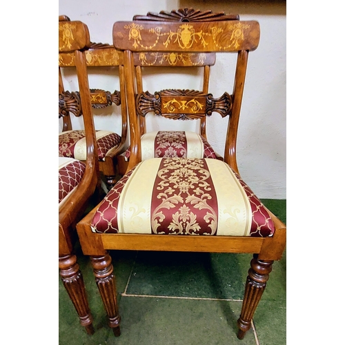 543 - Victorian Revival Handmade Marquetry Burr Walnut Dining Table & 14 Matching Dining Chairs - C.130cm ... 