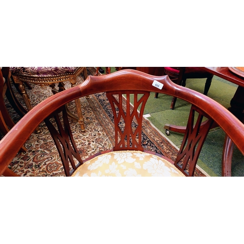 555 - Inlaid Mahogany Edwardian Elbow Chair