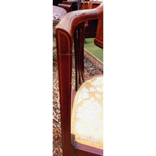 555 - Inlaid Mahogany Edwardian Elbow Chair