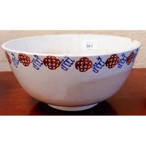 561 - Spongeware Bowl & a Transferware Fruit Bowl by 