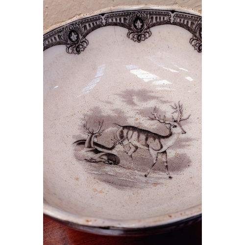 561 - Spongeware Bowl & a Transferware Fruit Bowl by 