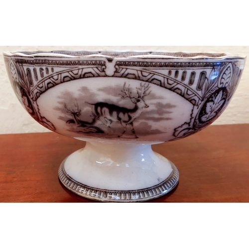 561 - Spongeware Bowl & a Transferware Fruit Bowl by 