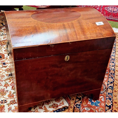 567 - Inlaid Mahogany Dome Top Cellarette - C. 50cm W