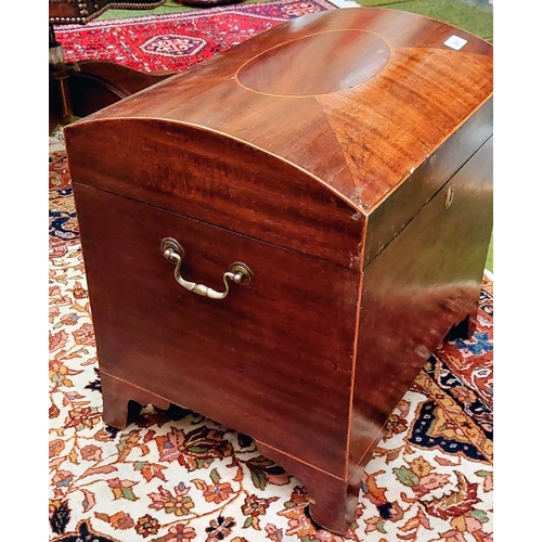 567 - Inlaid Mahogany Dome Top Cellarette - C. 50cm W