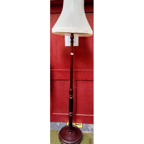 592 - Mahogany Standard Lamp & Shade