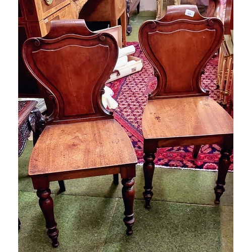 600 - Pair of Mahogany Shield Back Chairs