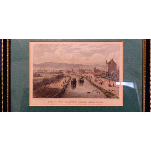 603 - 3 Neat Size Dublin Scene Prints inc Dublin Castle, Ushers Quay & Dublin from the Royal Canal