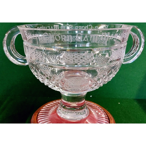 604 - Cut Glass Replica of the Sam Maguire Cup - Cavan Crystal - C. 25cm x 25cm