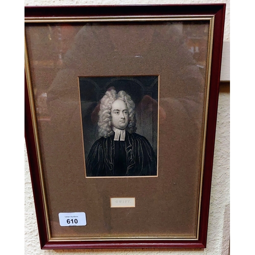 610 - Framed Portrait of Jonathan Swift