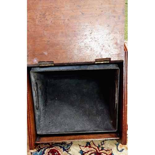 615 - Edwardian Inlaid and Brass Bound Coal Box with Shovel