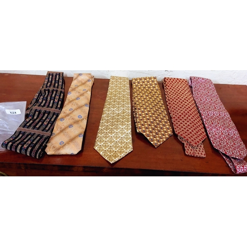 624 - 6 Silk Ties inc. one by Versace