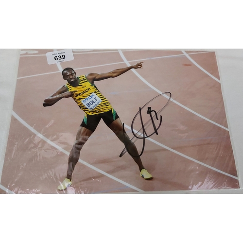 639 - Usain Bolt Signed Photograph - C. 30cm x 20cm