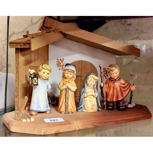 647 - Christmas Crib plus 4 x Goebel Figures