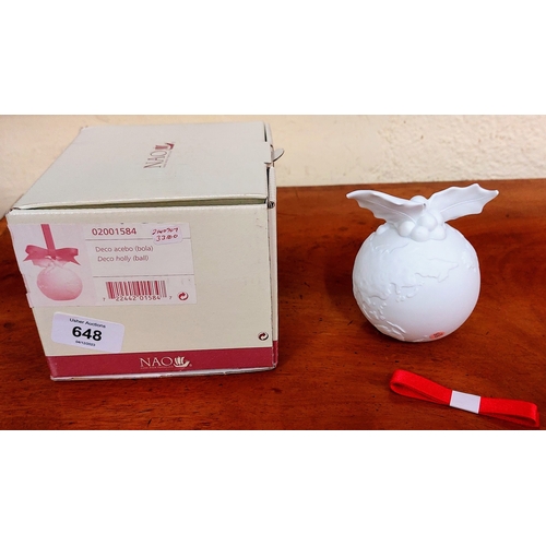 648 - 5 Boxed Nao Christmas decoration Baubles