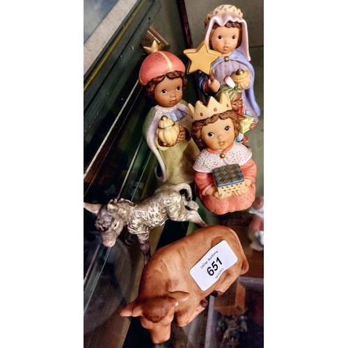 651 - 6 x Goebel Nativity Figures (with boxes)