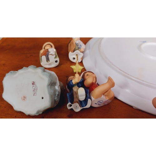 653 - Goebel Platter, 6 x Goebel Figures & a Nao Crib Figure