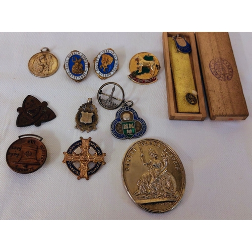 663 - Collection of Medals inc. GAA Silver Medal 1903,  RDS, Saoirse Creidim, Eucharistic Congress etc