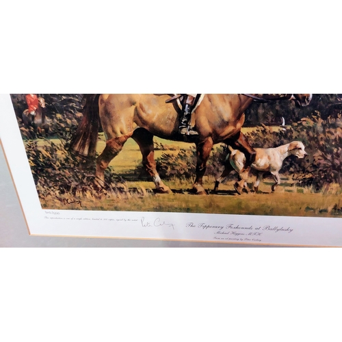 667 - Pair of Peter Curling Signed Hunt Scenes - Peter Curling Signed Tipperary Foxhounds @ Ballylusky Ed.... 