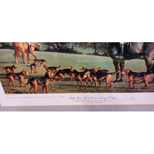 667 - Pair of Peter Curling Signed Hunt Scenes - Peter Curling Signed Tipperary Foxhounds @ Ballylusky Ed.... 