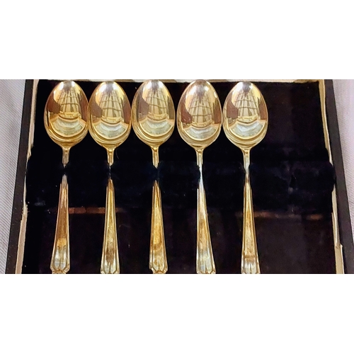 706 - Cased Set of 6 Sheffield Silver Tea Spoons and a Case with 5 Sheffield Silver Tea Spoons & 5 Birming... 