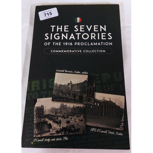 715 - The 7 Signatories Commemorative Collection - 8 Coin Collection inc. Layered 24ct gold Padraig Pearse... 