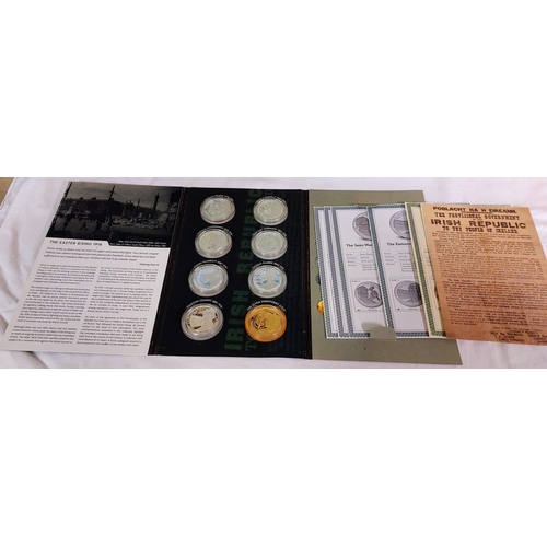 715 - The 7 Signatories Commemorative Collection - 8 Coin Collection inc. Layered 24ct gold Padraig Pearse... 