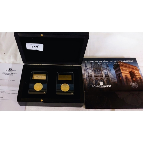 717 - 2 Gold Coin Set - 24ct Gold 1/4oz Coins - A Century of Unrivalled Tradition - First Strike Edition S... 