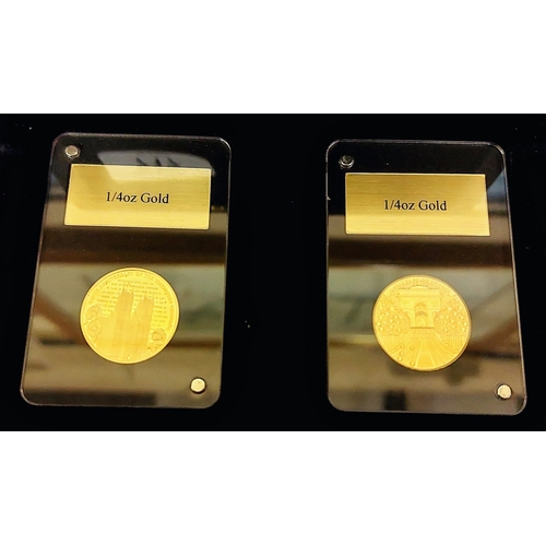 717 - 2 Gold Coin Set - 24ct Gold 1/4oz Coins - A Century of Unrivalled Tradition - First Strike Edition S... 