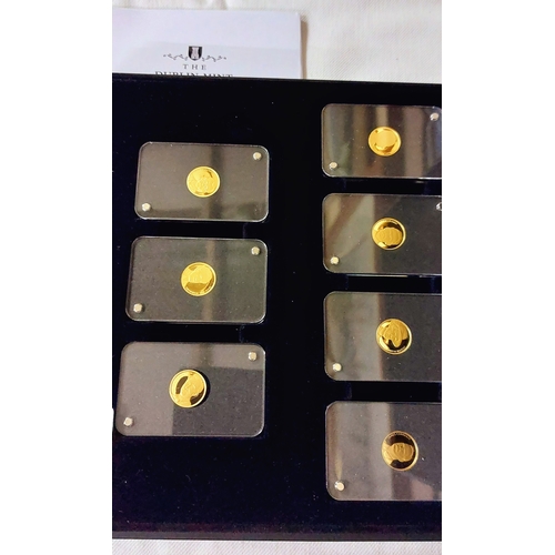 719 - 7 Gold Coin Set - Seven Signatories Smallest Gold 2022 - 24ct Gold, 1/25 Crown.