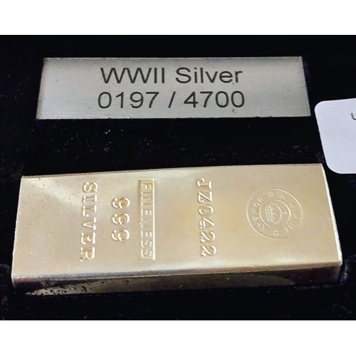 720 - 10 Ounce Silver Bar - WWII Silver Retrieved From SS Gairsoppa - With Booklet