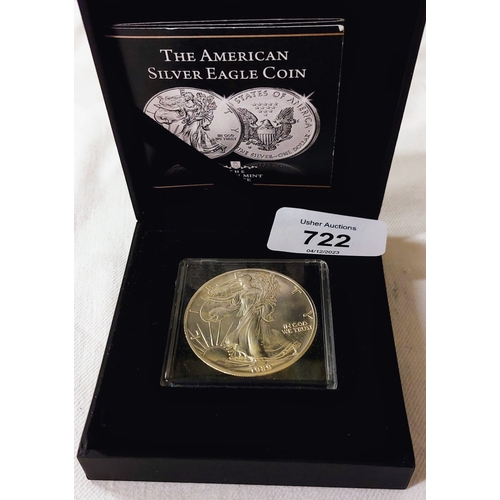 722 - American Silver Eagle - 1 Ounce Fine Silver Dollar