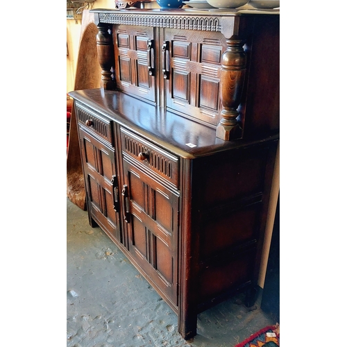 761 - Vintage Court Cupboard - C.120cm W x 45cm D x 126cm H